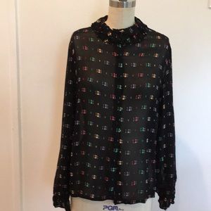 Awesome vintage blouse- sheer black